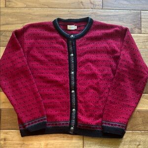 Vtg Alps Birds Eye c Nordic cardigan sweater